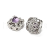 Brass Pave Natural Amethyst Multi-Strand Links KK-D366-01P-J-2
