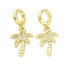 Brass Micro Pave Cubic Zirconia European Dangle Charms KK-D325-18G-1