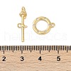 Brass Micro Pave Clear Cubic Zirconia Toggle Clasps KK-K391-14G-4