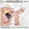 Unicraftale 3Pcs 3 Colors 304 Stainless Steel Signet Open Cuff Rings RJEW-UN0001-27-2