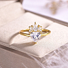 Elegant S925 Sterling Silver Pave Clear Cubic Zirconia Heart-shaped Ladies Ring for Party Daily Wear UM7480-4-1