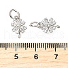 Clover Brass Micro Pave Clear Cubic Zirconia Pendants KK-K300-10P-3