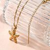 Summer Beach 304 Stainless Steel Pendant Rope Chain Necklaces for Women STAS-Z108-01G-01-2