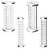 2 Sets 2 Sizes Clear Acrylic Airplane Model Holders with Scales ODIS-WH0025-170B-1