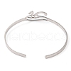 201 Stinless Steel God Eye of Horus Cuff Bangles for Women BJEW-P337-01P-3