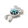 304 Stainless Steel Pave Natural Paua Shell Pendants STAS-C122-21F-01P-2