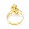 Clear Cubic Zirconia Initial Letter with Crown Adjustable Ring RJEW-M139-17F-3