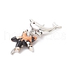 7Pcs 7 Styles Dyed Synthetic Turquoise Starfish & Alloy Sea Animals Pendants PALLOY-JF03754-06-5