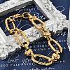 304 Stainless Steel Rolo Link Chain Bracelets for Women BJEW-F488-41G-1