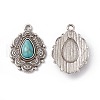 Synthetic Turquoise Pendants PALLOY-D013-01AS-2