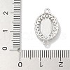 Rack Plating Brass Clear Cubic Zirconia Religion Oval Virgin Mary Connector Charms X-KK-L224-097P-3