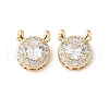 Brass Micro Pave Cubic Zirconia Beads KK-G531-01G-03-1