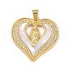 Brass Micro Pave Cubic Zirconia Pendants KK-A260-03G-1