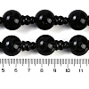 Natural Black Onyx 3-Hole Guru Beads Strands G-H064-E08-03B-4