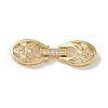 Rack Plating Brass Micro Pave Clear Cubic Zirconia Fold Over Clasps KK-NH0002-03G-G-1