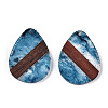 Transparent Resin & Walnut Wood Pendants RESI-ZX017-61-3