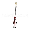 Halloween Theme Skeleton Glass Seed & Natural Black Onyx & Synthetic Turquoise Beaded Pendant Decorations HJEW-MZ00284-02-2