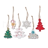Christmas Printed Wood Pendant Decoration HJEW-JM02405-1