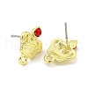 Rack Plating Alloy Stud Earring Finding FIND-C053-03G-02-2