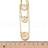 304 Stainless Steel & Natural Shell Ring Lariat Necklaces for Women NJEW-A045-21G-5