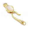 Brass Shell S-Hook Clasps KK-U059-26G-02-2