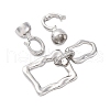 Brass Micro Pave Clear Cubic Zirconia Fold Over Clasps KK-P291-06P-2