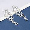 Brass Rhinestones Stud Earrings AJEW-D307-01P-1