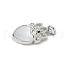 Brass Pave Natural White Shell Pendants KK-S522-18P-2