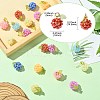 Handmade Nylon Wired Glass Beaded Pendants with Acrylic Charms and 304 Stainless Steel Open Jump Rings PALLOY-CJ00108-2
