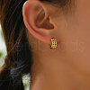 Sweet and Petite Round with Rhombus Brass Hoop Earrings EC3241-4