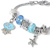 Ocaen Theme European Beads Charm Bracelet Set for Women BJEW-JB11587-02-3