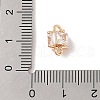 Brass Connector Charms with Glass KK-B100-074G-4