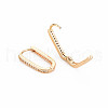 Clear Cubic Zirconia Oval Hoop Earrings KK-S364-280-2