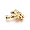 Brass Micro Pave Clear Cubic Zirconia Pendants KK-C096-16B-G-2