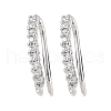 Brass Micro Pave Cubic Zirconia Earring Hooks KK-U008-15P-1