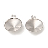 304 Stainless Steel Pendant Pointed Back Rhinestone Settings STAS-U025-05C-P-1
