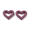 Heart Shape Polymer Clay Rhinestone Beads CLAY-NH0001-09B-10-1