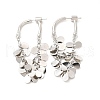 Brass Teardrop Charms Hoop Earrings EJEW-G337-02P-1