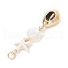 Dyed Synthetic Turquoise Starfish & Electroplated Shell & Imitation Pearl Big Pendants PALLOY-JF03900-5