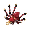 Halloween Theme Dyed Synthetic Turquoise & Glass Seed Beads Pendants PALLOY-MZ00774-02-6