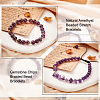 Olycraft 2Pcs 2 Style Natural Amethyst Beaded Stretch Bracelets Set BJEW-OC0001-12-4