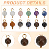 96Pcs 12 Colors Natural & Synthetic Mixed Gemstone Connector Charms PALLOY-HY00039-5