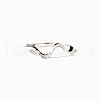Wave Shaped 925 Sterling Silver Micro Pave Clear Cubic Zirconia Finger Rings FS-WG6021D-03-1