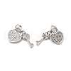 Brass Micro Pave Clear Cubic Zirconia Charms KK-E068-VB177-1