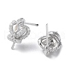 Rhodium Plated 925 Sterling Silver Stud Earring Findings STER-M115-14P-2