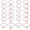 24Pcs 4 Style Alloy Enamel & Acrylic Heart Charm Bracelets Set with PU Leather Cords BJEW-AB00014-1