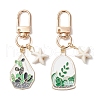 Pot Culture Alloy Enamel Pendant Decorations HJEW-JM03286-2