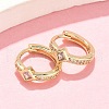Rhombus Brass Micro Pave Clear Cubic Zirconia Hoop Earrings EJEW-Z102-14G-2