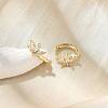 Brass Clear Cubic Zirconia Hoop Earrings EJEW-Q014-27G-5