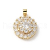 Brass Micro Pave Clear Cubic Zirconia Pendants ZIRC-D276-01G-H-1